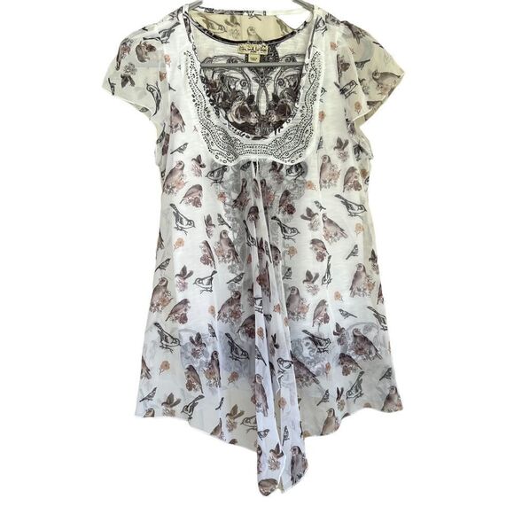 Live and Let Live Animal print Sheer Studded  Scoop Neck PM - Picture 9 of 14